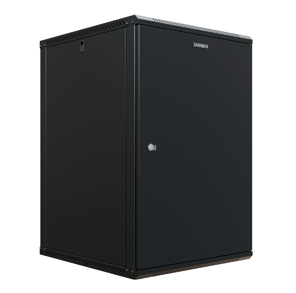 WXU-1865-S-RAL9005  Шкаф настенный 19″, 18U, 908x600х650мм, металлическая дверь, черный