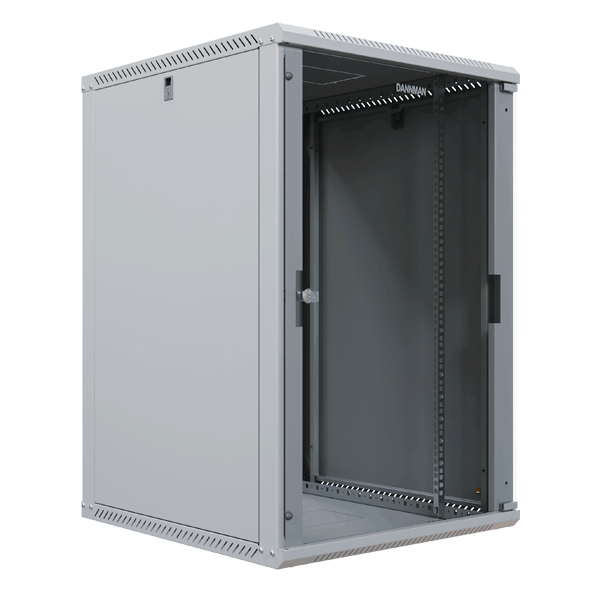 WXU-1865-G-RAL7035 Шкаф настенный 19″, 18U, 908x600х650мм, стеклянная дверь, серый