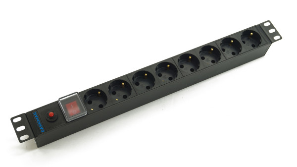 SDF19-8SH-S-M-1x10-IEC Блок розеток для 19" шкафов, горизонтальный