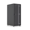 ТXQ-1866-GS-RAL9005 Шкаф напольный 19″, 18U, 988x600х600мм, двери передняя стеклянная, задняя металл
